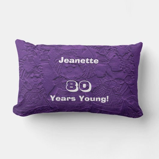 Coussin Rectangle quatre-vingtième Anniversaire 80 ans de jeunes (Recto)