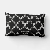 Coussin Rectangle Quatrefoil noir et blanc (Verso)