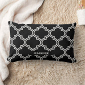 Coussin Rectangle Quatrefoil noir et blanc (Couverture)