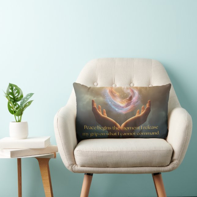 Coussin Rectangle Quote of Finding Peace  (Chaise)