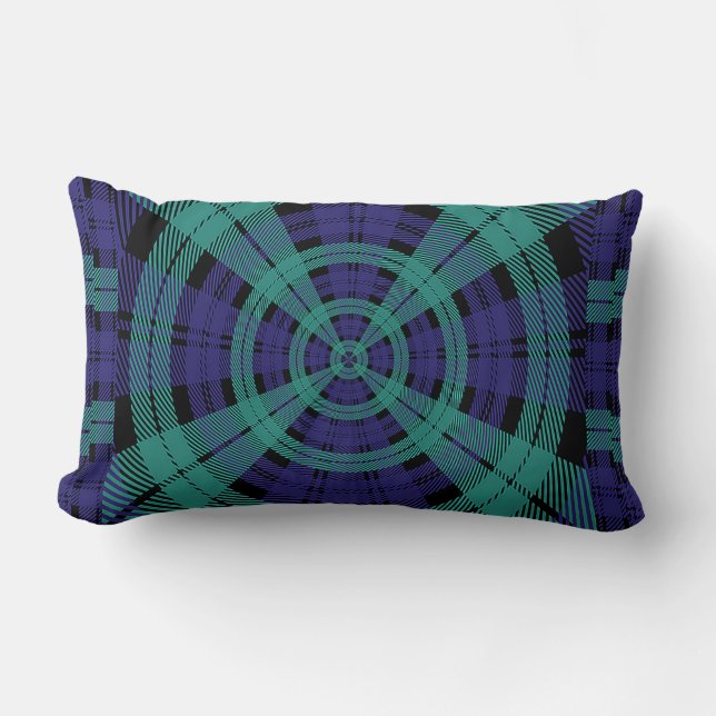 COUSSIN RECTANGLE RADIO VERT BLEU PLACÉ (Recto)
