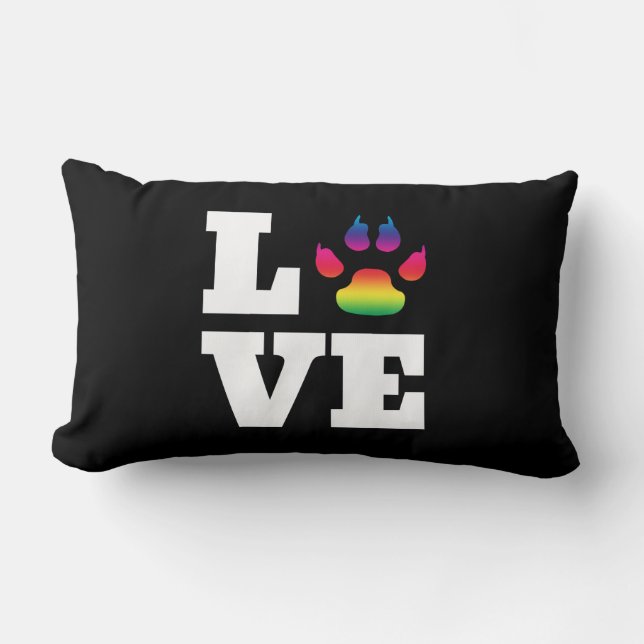 Coussin Rectangle Rainbow paw (Recto)