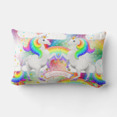 Coussin Rectangle Rainbow Princess Unicorn Starburst (Verso)