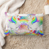 Coussin Rectangle Rainbow Princess Unicorn Starburst (Couverture)