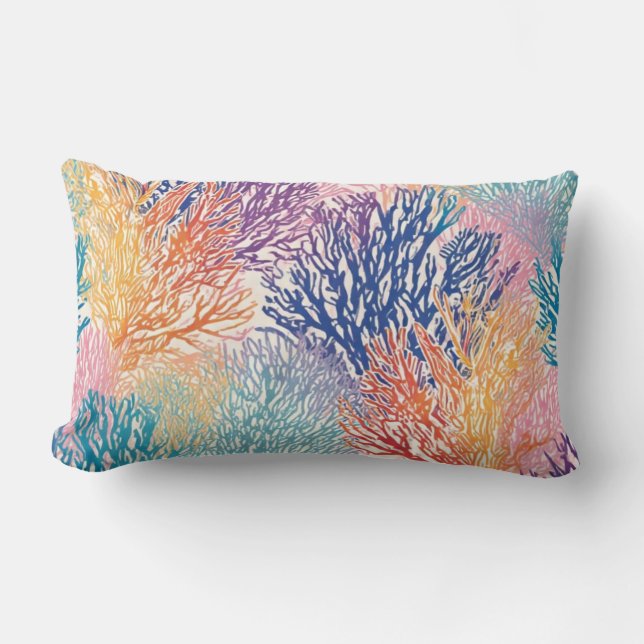 Coussin Rectangle Rainbow Sea Fan Garden - Jeu d'oreiller (Recto)