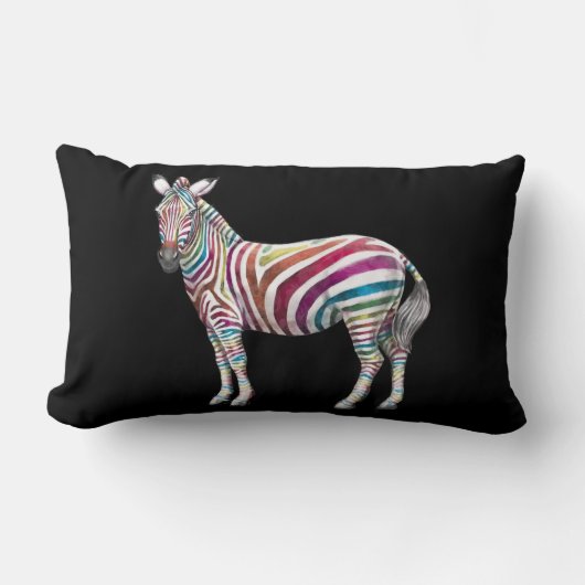 Coussin Rectangle Rainbows et Zebras (Recto)