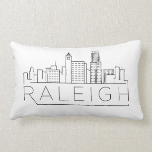 Coussin Rectangle Raleigh, horizon de la Caroline du Nord