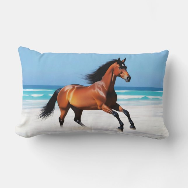 Coussin Rectangle Randonnée pédestre sauvage sur une plage (Recto)