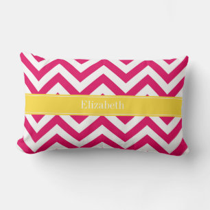 Coussin Rectangle Raspberry Lg Chevron Ananas Nom Monogramme