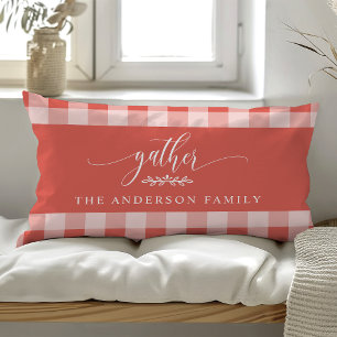 Coussin Rectangle Rassembler le corail d'automne et le Buffle blanc 