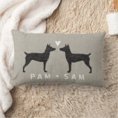 Coussin Rectangle Rat Terrier Silhouettes Amour - Personnaliser (Couverture)