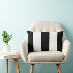 Coussin Rectangle Rayure blanche noire