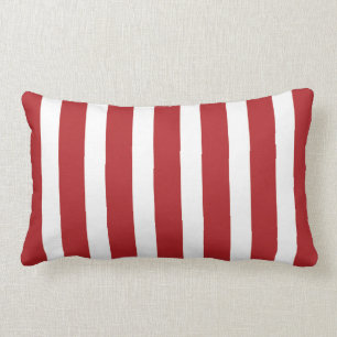Coussin Rectangle Rayure nautique en rouge patriotique