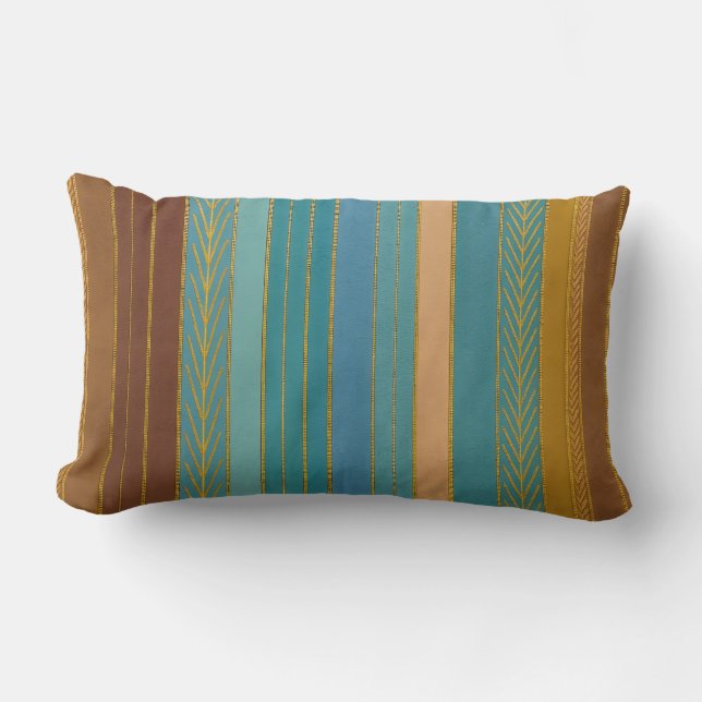 Coussin Rectangle Rayures atomiques Futuristes du milieu du siècle I (Recto)