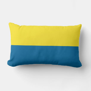 Coussin Rectangle Rayures   Bleu et jaune   Personnalisable