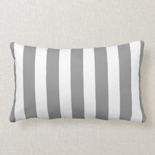 Coussin Rectangle Rayures classiques de concepteur dans gris et