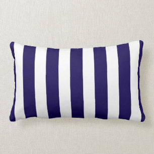 Coussin Rectangle Rayures classiques de concepteur dans le bleu et