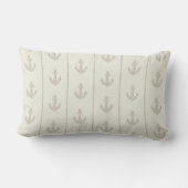 Coussin Rectangle Rayures d'ancre marine et de corde | Monogramme (Verso)