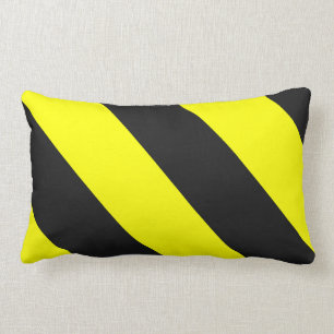 Coussin Rectangle Rayures d'avertissement d'une attention noire