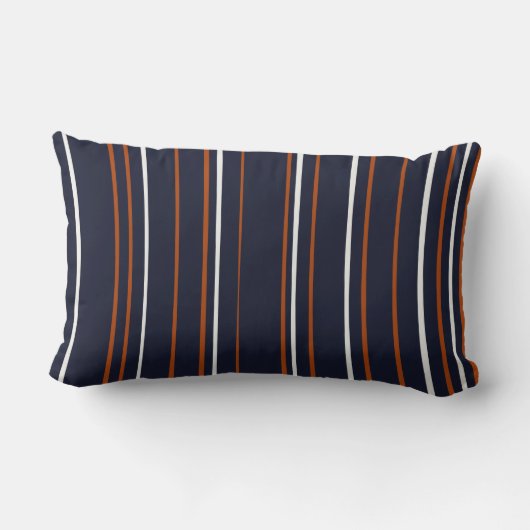 Coussin Rectangle Rayures de marine et de rouille (Verso)