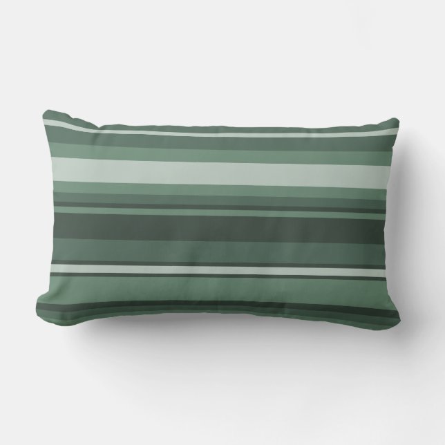 Coussin Rectangle Rayures de vert sauge (Recto)