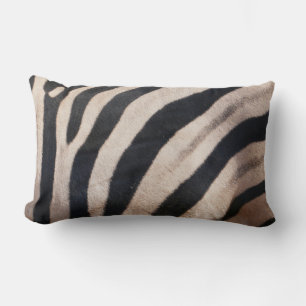 Coussin Rectangle Rayures de zèbre noir et blanc