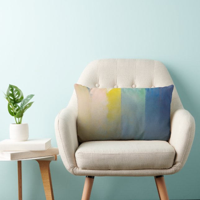 Coussin Rectangle « Rayures Douces » – Design Coloré (Chaise)