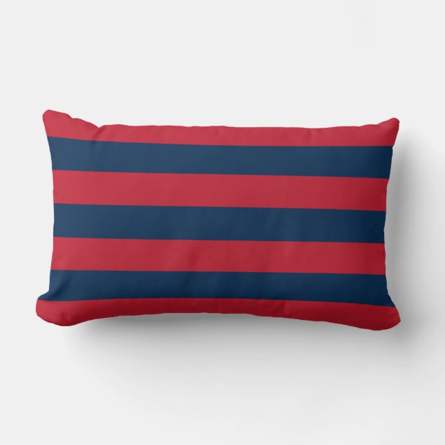 Coussin Rectangle Rayures horizontales rouges rustiques modernes de (Recto)