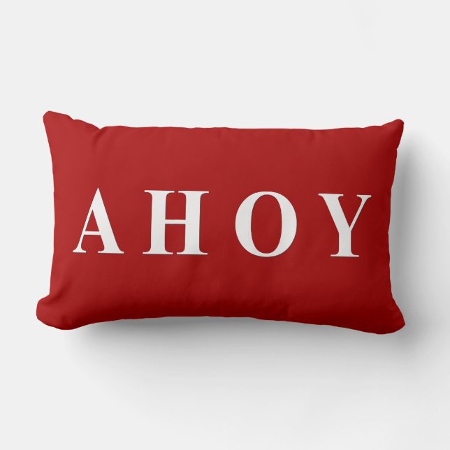 Coussin Rectangle Rayures nautiques blanches rouges de navigation (Recto)