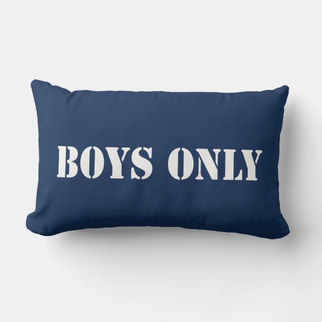 Coussin Rectangle Rayures nautiques de garçons blancs bleus (Recto)