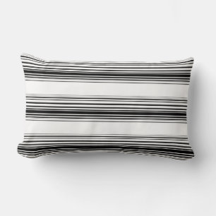 Coussin Rectangle Rayures noires et blanches modernes