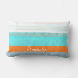 Coussin Rectangle Rayures personnalisées délavées et patinées