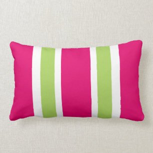 COUSSIN RECTANGLE RAYURES PINK/60 VERTES CHAUDES DE PILLOW_PRETTY