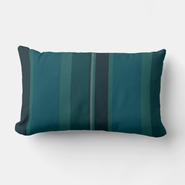 Coussin Rectangle Rayures sarcelle (Recto)