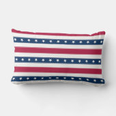 Coussin Rectangle Rayures tricolores & Étoiles (horizontal) (Verso)