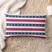 Coussin Rectangle Rayures tricolores & Étoiles (horizontal) (Couverture)