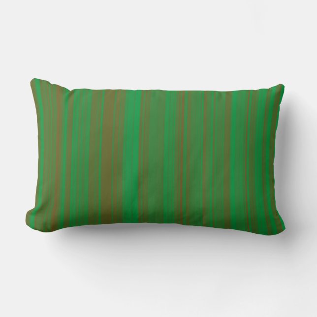 Coussin Rectangle Rayures Vert Marron (Recto)