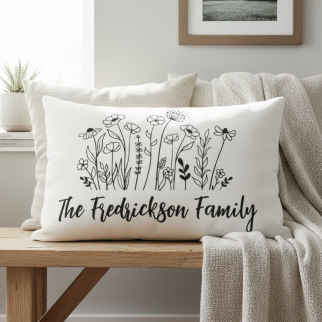 Coussin Rectangle Realtor Closing Gift Family Wildflower Pillow (Realtor Closing Gift Family Wildflower Pillow)