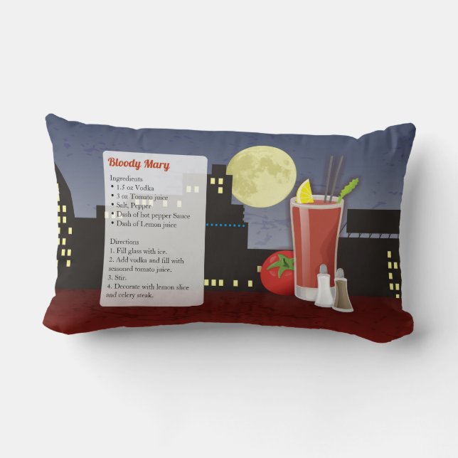 Coussin Rectangle Recette de Bloody Mary (Verso)