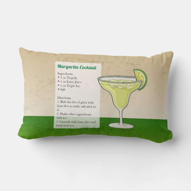 Coussin Rectangle Recette de cocktail Margarita (Verso)