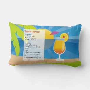 Coussin Rectangle Recette de Tequila Sunrise