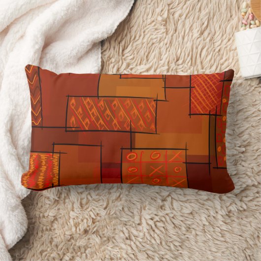 Coussin Rectangle Rectangles, motif patchwork, doodle. Surface de re (Couverture)