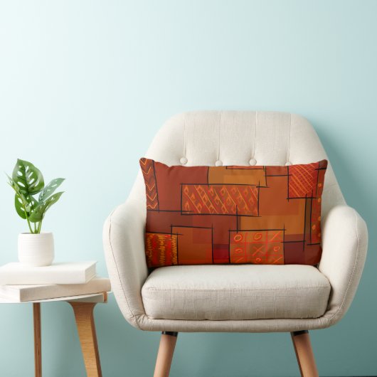 Coussin Rectangle Rectangles, motif patchwork, doodle. Surface de re (Chaise)