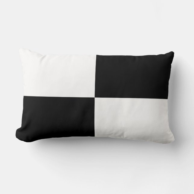 Coussin Rectangle Rectangles noirs et blancs (Recto)