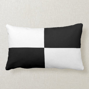 Coussin Rectangle Rectangles noirs et blancs