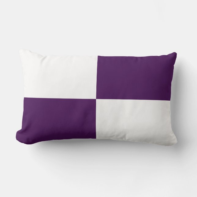 Coussin Rectangle Rectangles royales violettes et blanches (Recto)