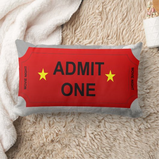 Coussin Rectangle Red Admit One Ticket Home Theatre Design (Couverture)