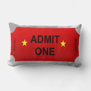 Coussin Rectangle Red Admit One Ticket Home Theatre Design