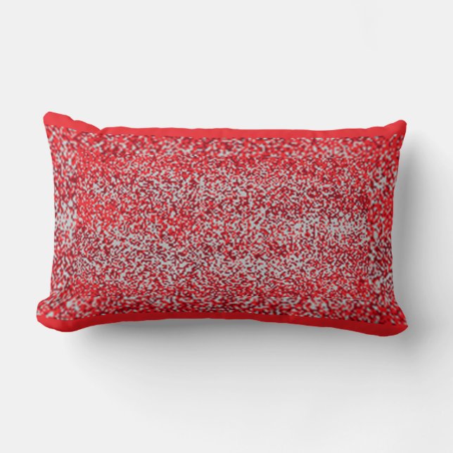 Coussin Rectangle Red and Gray Dots Reflections   (Recto)