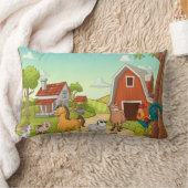 Coussin Rectangle Red Farmhouse Grange et animaux de la ferme (Couverture)
